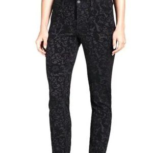 NWT NYDJ  Black  Brocade/Jacquard Velvet Original Slimming Fit Jeans Size 4